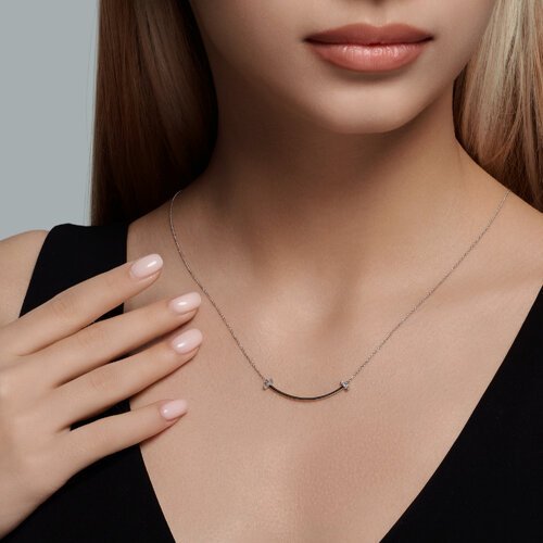 Колье из белого золота с бриллиантами (Арт.1070325-3)