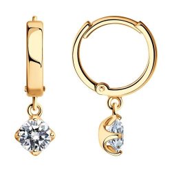 Серьги из золочёного серебра с фианитами (Арт.93022245)