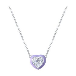 Колье из серебра с фианитом и эмалью (Арт.94071252)