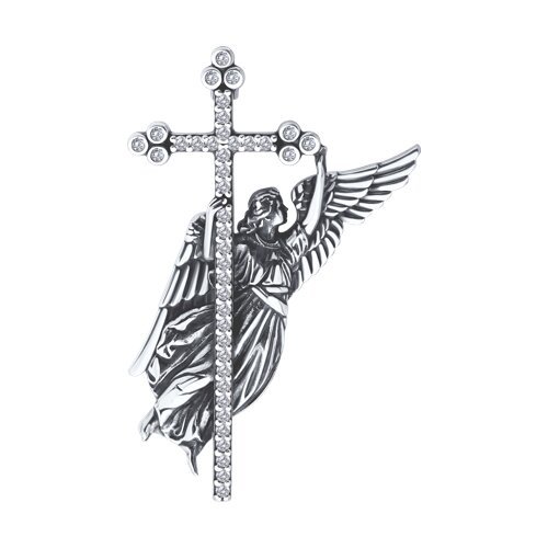 Брошь из серебра с фианитами (Арт.95-140-02336-1)