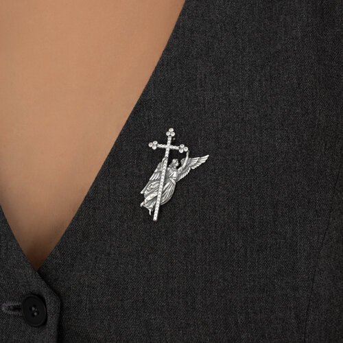 Брошь из серебра с фианитами (Арт.95-140-02336-1)