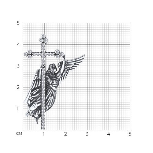 Брошь из серебра с фианитами (Арт.95-140-02336-1)