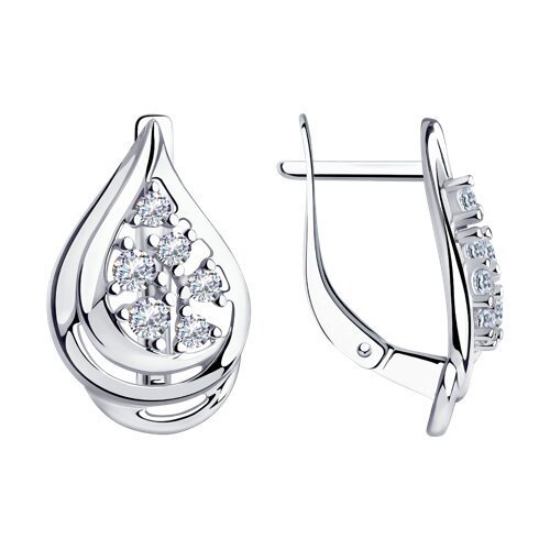 Серьги из серебра с фианитами (Арт.94-120-00566-1)