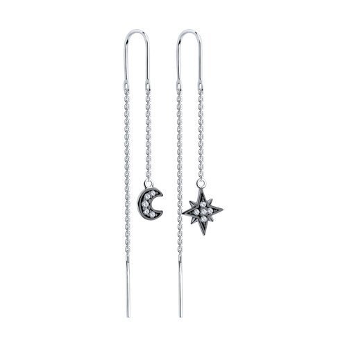 Серьги из серебра с фианитами (Арт.94-123-01499-1)