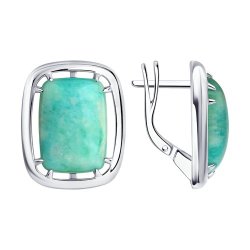 Серьги из серебра с амазонитом (Арт.94-320-00897-1)