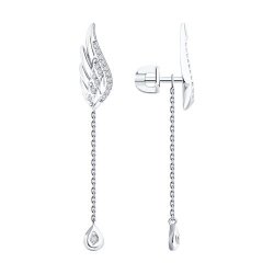 Серьги из белого золота с бриллиантами (Арт.1022252-3)