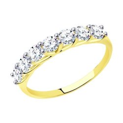 Кольцо из желтого золота с фианитами (Арт.017052-2)