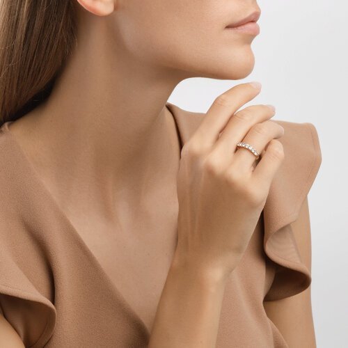 Кольцо из желтого золота с фианитами (Арт.017052-2)