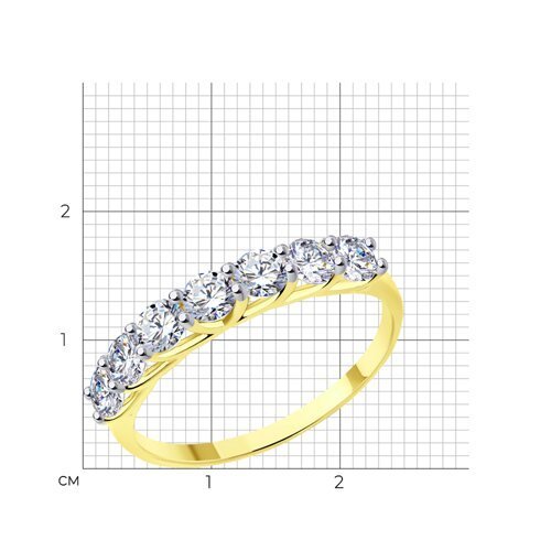 Кольцо из желтого золота с фианитами (Арт.017052-2)