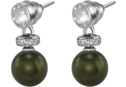 Серьги из серебра с жемчугом и кристаллом swarovski (Арт.abs-3-8-34-s)