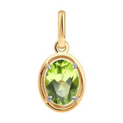 Подвеска золотая пробы 585 с хризолитом (Арт.51-330-01927-3)