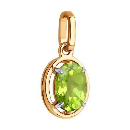 Подвеска золотая пробы 585 с хризолитом (Арт.51-330-01927-3)