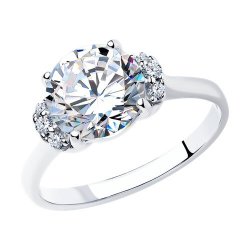 Кольцо из серебра с фианитами (Арт.94013562)
