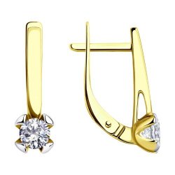 Серьги из желтого золота с фианитами (Арт.53-120-00793-1)