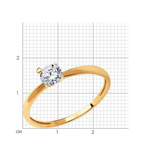 Кольцо из золота с фианитом (Арт.019104)