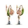 Серьги из золота с бриллиантом и топазом Русские Самоцветы (Арт.95573)