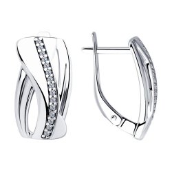 Серьги из серебра с фианитами (Арт.94023284)
