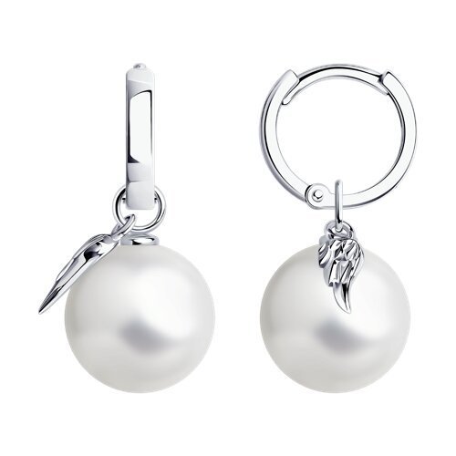 Серьги из серебра с жемчугом (Арт.94025023)