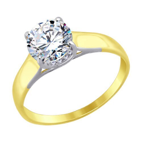 Кольцо из желтого золота с фианитами (Арт.019056-2)