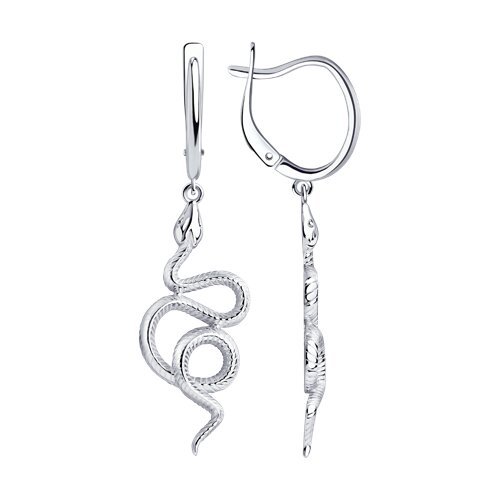 Серьги из серебра с родиевым покрытием «Изящная Змея» SOKOLOV (арт.9402)
