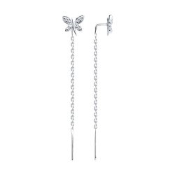 Серьги из серебра с фианитами (Арт.94025941)