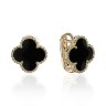 Серьги белое золото с агатом «Stylish Clover» ESTET (арт.01С4214170-1)