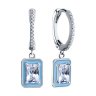 Серьги из серебра с фианитами и эмалью (Арт.94026067)