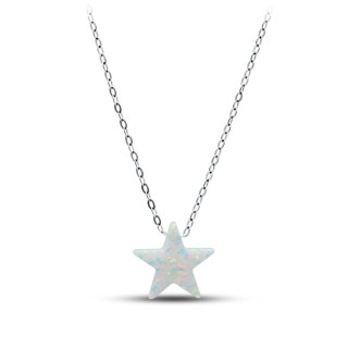 Ожерелье серебряное с опалом «Сияющая Звезда» MyJewels (арт.0512)