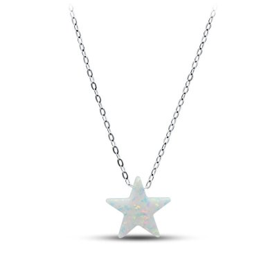 Ожерелье серебряное с опалом «Сияющая Звезда» MyJewels (арт.0512)