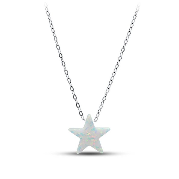 Ожерелье серебряное с опалом «Сияющая Звезда» MyJewels (арт.0512)