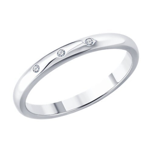 Кольцо из серебра с бриллиантами «Линия Света» Соколов (арт.87010101)