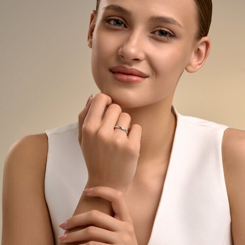 Кольцо из серебра с бриллиантами «Линия Света» Соколов (арт.87010101)