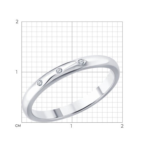 Кольцо из серебра с бриллиантами «Линия Света» Соколов (арт.87010101)