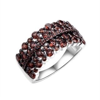 Кольцо серебряное с фианитами «Brown Spark» Fresh Jewelry (арт.CZ-R00640-X-WB-X-X-DB)