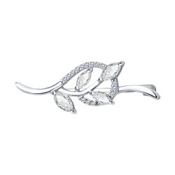 Брошь из серебра с фианитами (Арт.94040068)