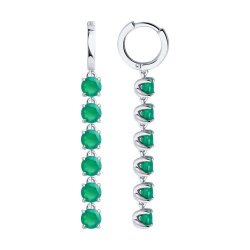 Серьги из серебра с агатами (Арт.92023164)