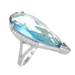 Кольцо из серебра с куб. цирконием и ситаллом (Арт.pd-r00658-x-w-lbg-x-w)