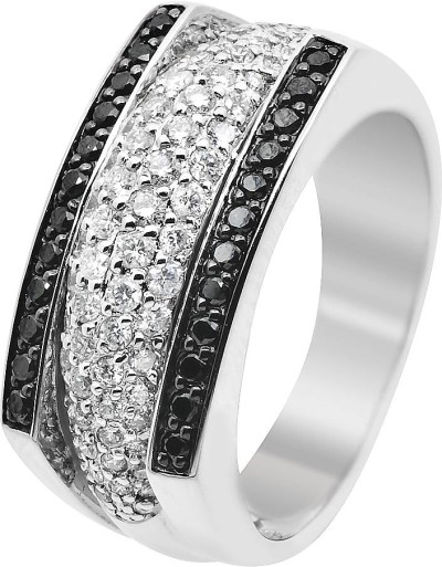 Кольцо с бриллиантами «Black&White Elegance» из белого золота Diamanti (арт.7VE041GBN)