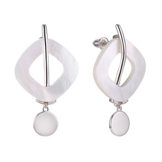Серьги серебряные с жемчугом «Гравитация линий» Fresh Jewelry (арт.PI-E03230-X-W-PN-X-X)