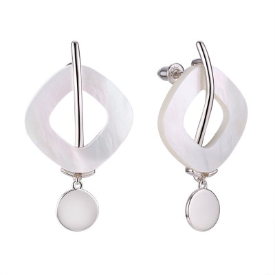 Серьги серебряные с жемчугом «Гравитация линий» Fresh Jewelry (арт.PI-E03230-X-W-PN-X-X)