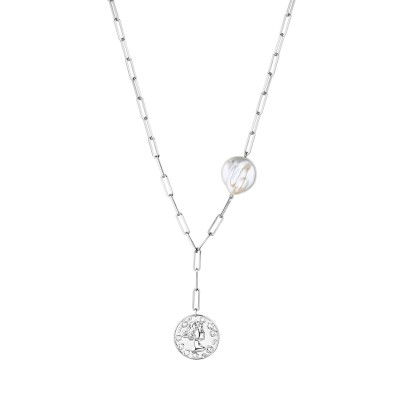 Ожерелье с жемчугом «Baroque Grace» из серебра 925 Fresh Jewelry (арт.PI-N436-18-X-W-PN-X-X)
