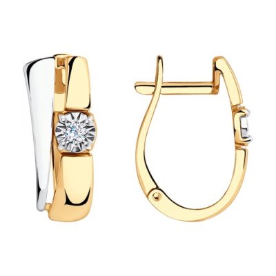 Серьги из комбинированного золота с бриллиантами (Арт.1021054)