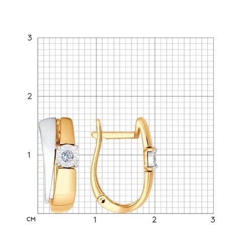 Серьги из комбинированного золота с бриллиантами (Арт.1021054)