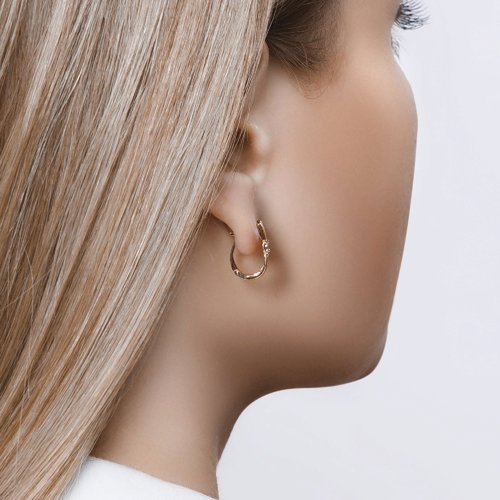 Серьги из комбинированного золота с бриллиантами (Арт.1021054)