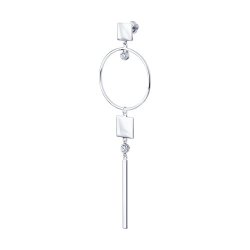 Серьга из серебра с фианитами (Арт.94170092)