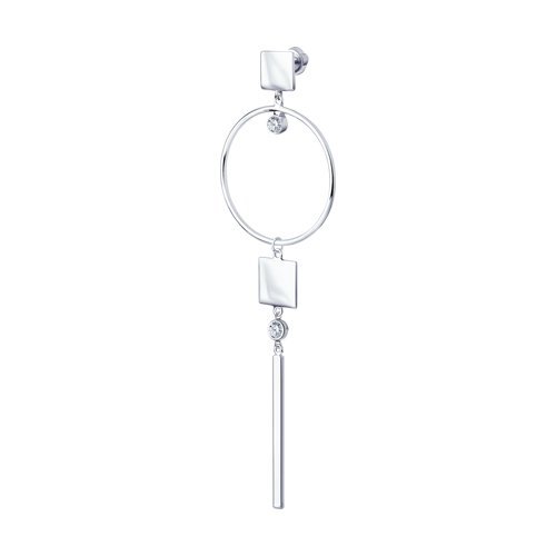 Серьга из серебра с фианитами (Арт.94170092)