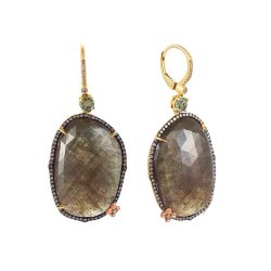 Серьги из золота с бриллиантом и корундом (Арт.er-dia-01100y_gsa_cr_yg)