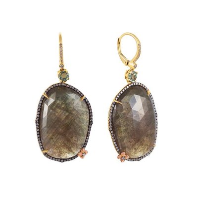 Серьги из золота с бриллиантом и корундом (Арт.er-dia-01100y_gsa_cr_yg)