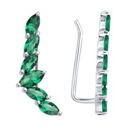 Серьги из серебра с ситаллами (Арт.94-320-02173-2)
