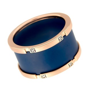 Кольцо с керамикой и куб. цирконием «Velvet Line» Fresh Jewelry (арт.TM-R00942-Вl-G-X-X-W)